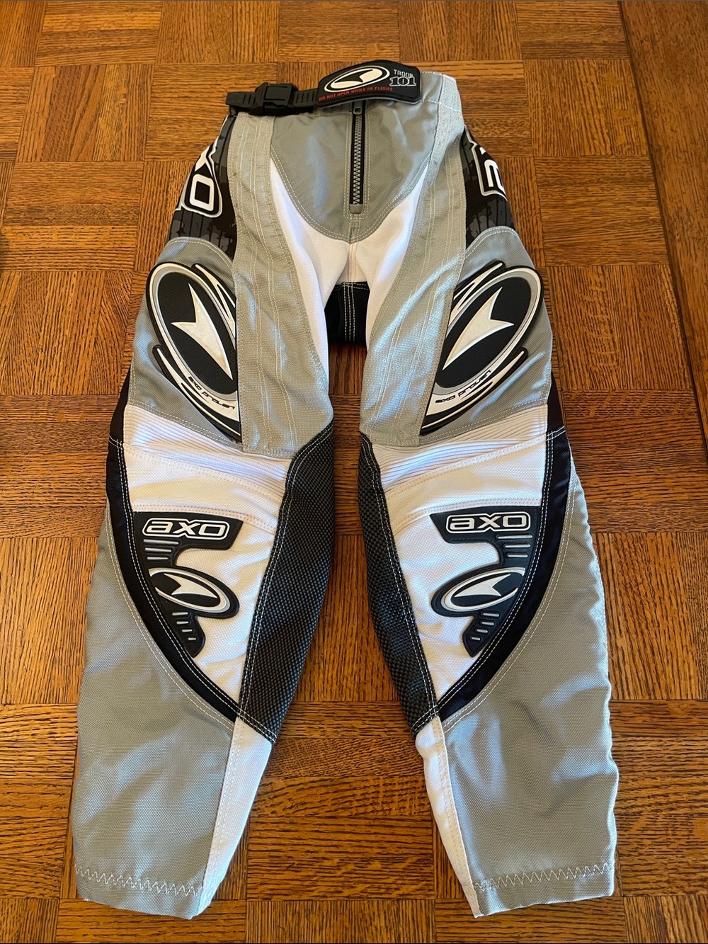 YOUTH Gray and White MX Racing Pants
